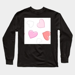 Cartoon Valentine Hearts Long Sleeve T-Shirt